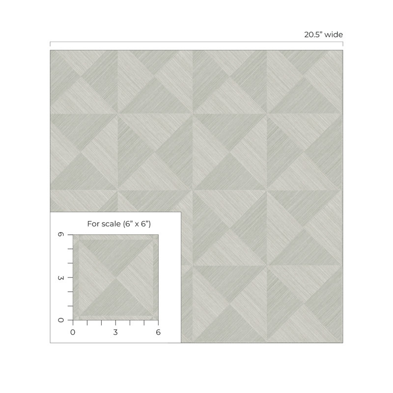 Geometric Vinyl Peel & Stick Wallpaper Roll, Lunar Gray