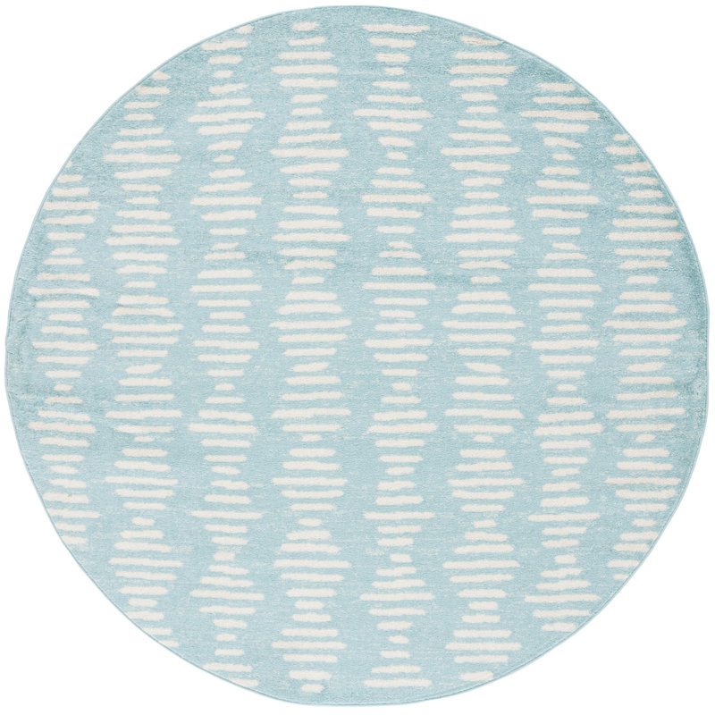 Kaled Tulum Performance Abstract Rug, Round 6'7"