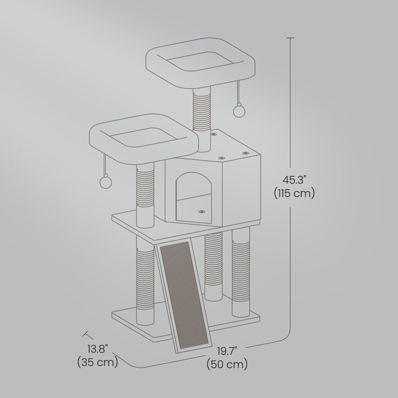 Cat Tree For Indoor Cats, Light Gray