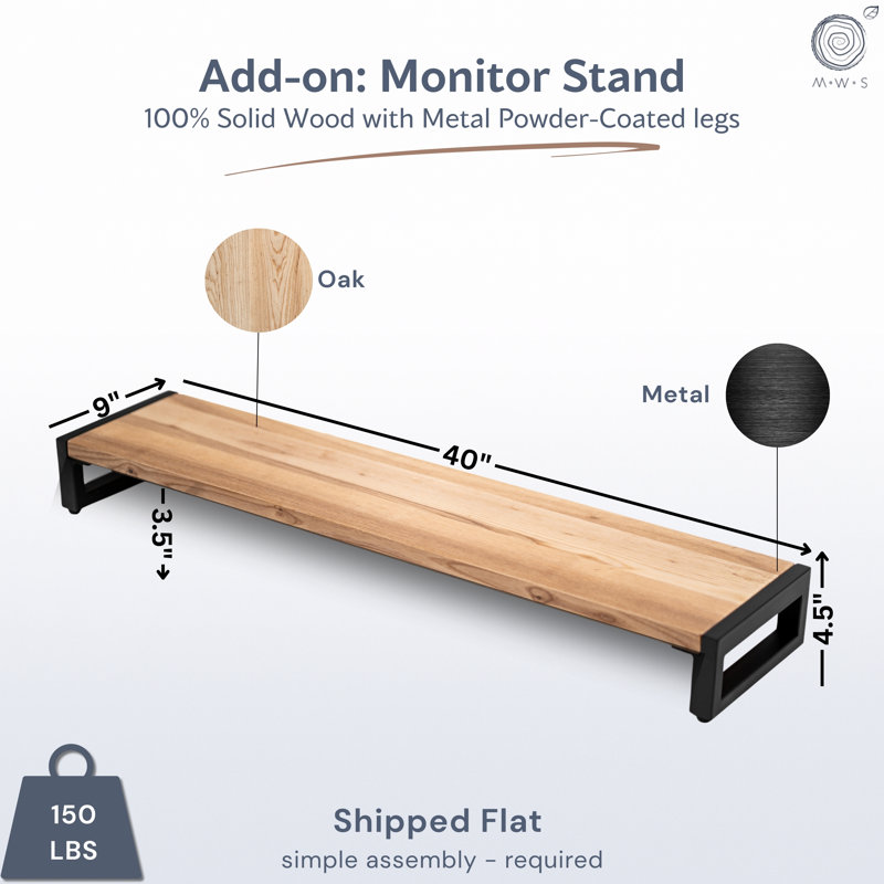 Solid Oak Wood Monitor Riser For Desk