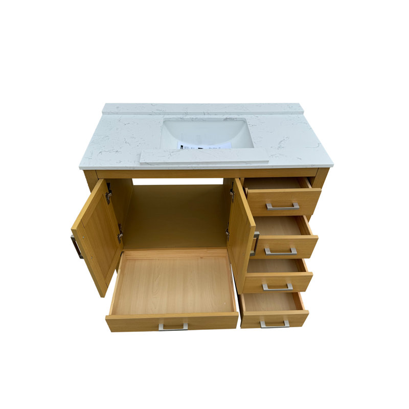 Meuble-lavabo et lavabo spacieux en chêne avec rangement spacieux