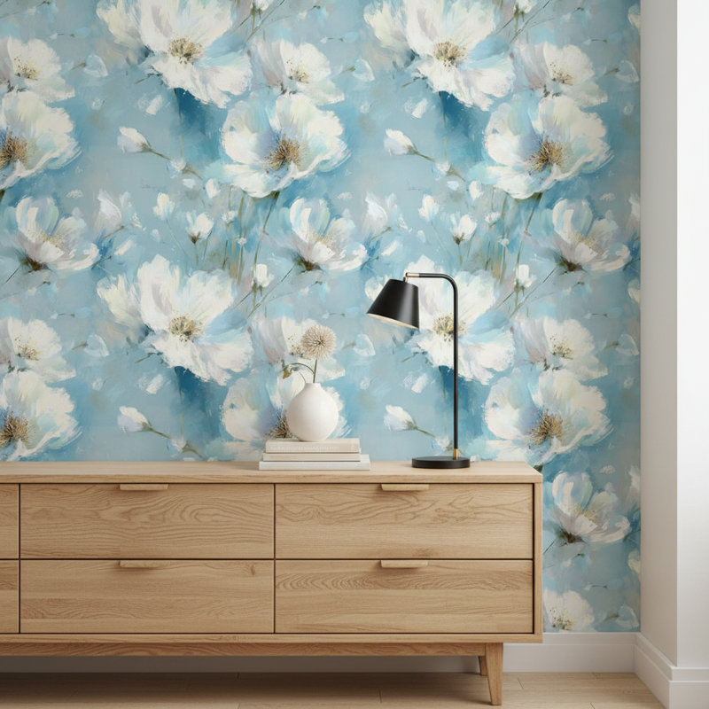 Papier peint floral impressionniste