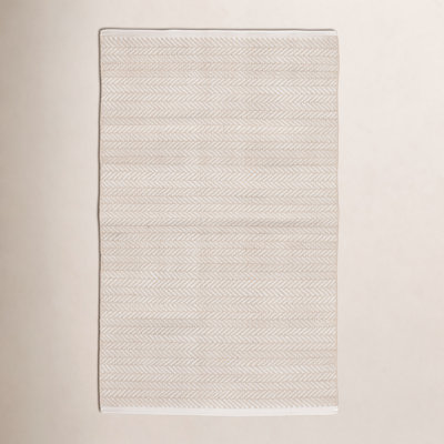C3 Herringbone Linen White Outdoor Rug