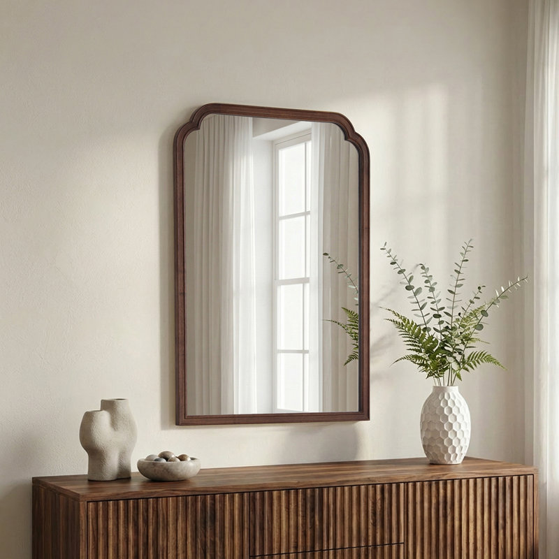 Miroir mural Ancalin, 40 po x 30 po, Miel profond