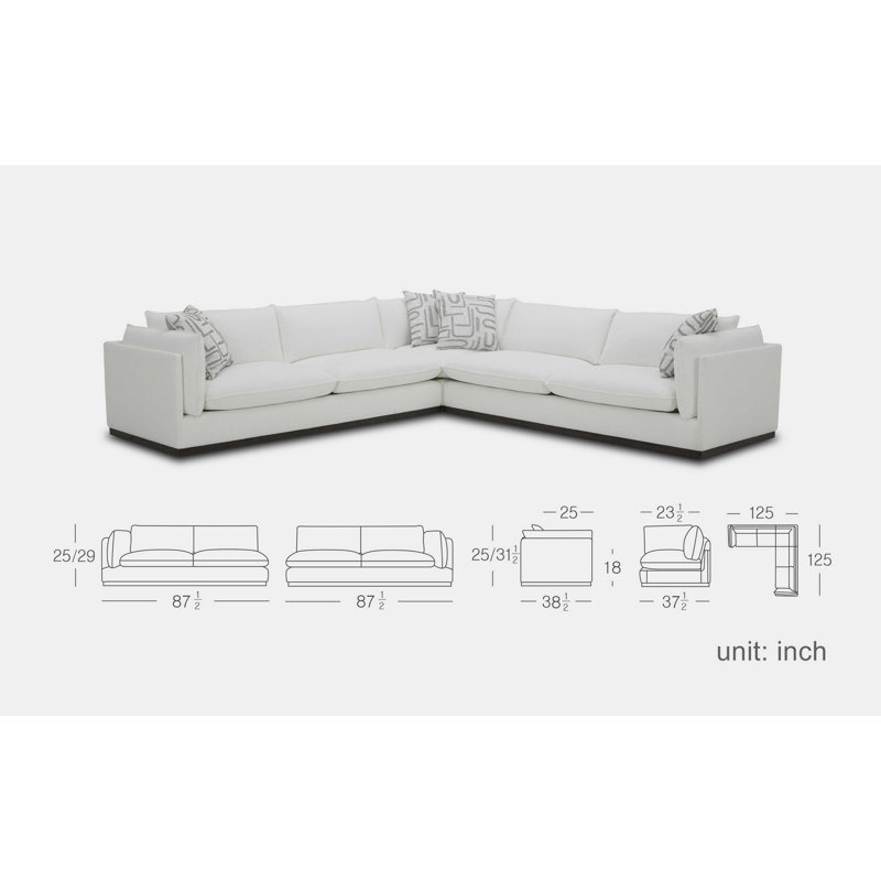 Cristella Upholstered L-Shaped Sectional Symmetrical