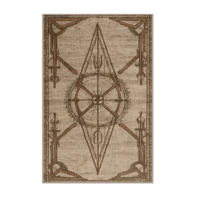  Washable Sextant motifs Nautical Area Rug