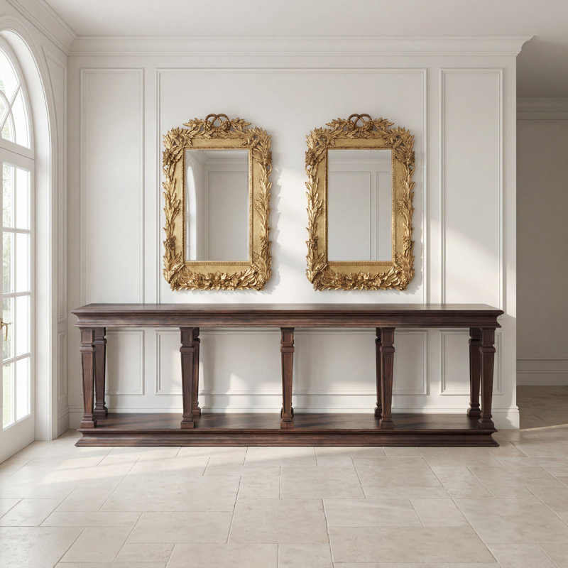 Console Camelot, truffe, H 31 po x l 96 po x P 20 po, Brun