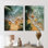 Étoile de mer à la plage tropicale II - 2 pièces de décorations murales en métal vert côtier