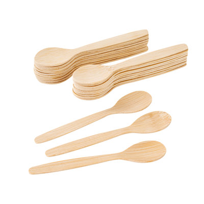Restaurantware-Eco Luxe 4.8 Inch Tasting Spoons, 100 Disposable Ice Cream Sample Spoons - Sturdy, For Hot And Cold Foods, Bamboo Gelato Spoons, Durable, Ideal For Salads Or Desserts
