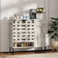 Armoire de style campagnard 44,3 po avec rangement, console de bar avec rangement, armoire de rangement rustique avec portes en treillis arquées et tiroir - pour le salon, la cuisine, le vestibule rétro