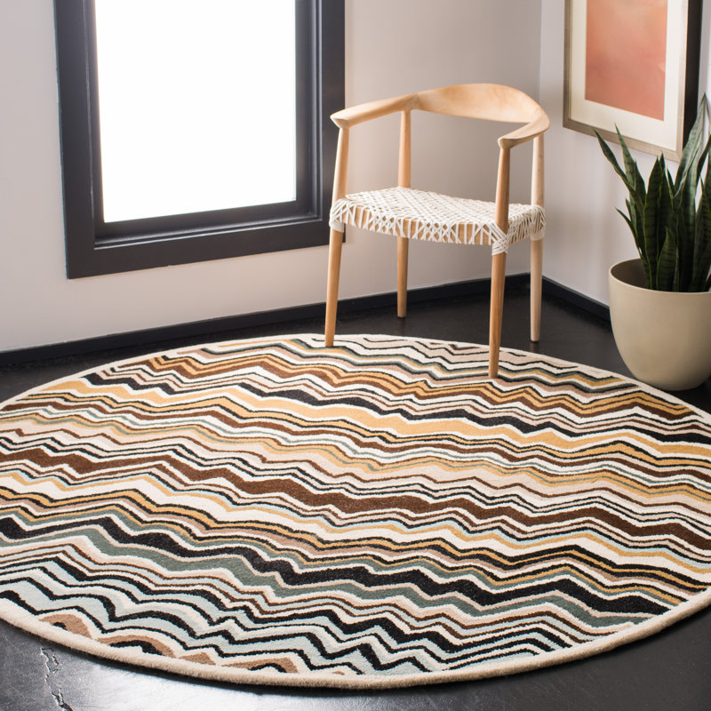 Tanner Hand Tufted Wool Abstract Rug, Round 7'