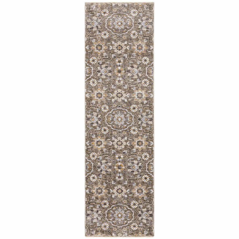 Tapis brun tissé à la machine Milbury, Tapis de couloir 2 pi 3 po x 7 pi 9 po