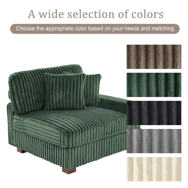 Upholstered Side Chair with Footstool, Green