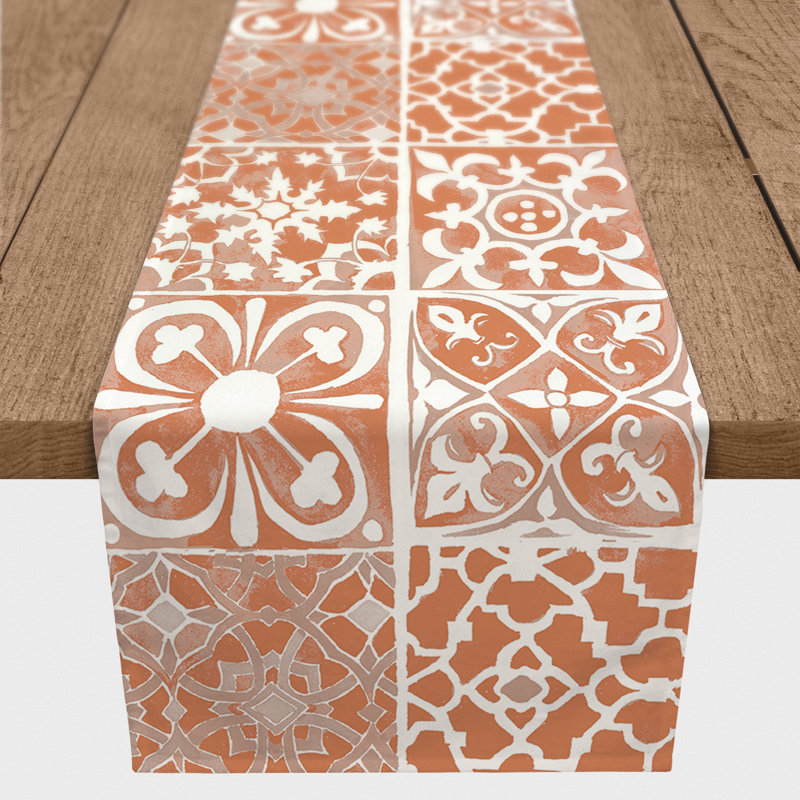Amiina Rectangle Striped Polyester Table Runner, 90" x 16"