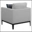 Chaise à dossier coussiné gris clair