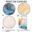 Aquarelle, nuages, dans, orange, bleu, -, encre liquide, abstrait, art mural, salon-1279351542-1279351501