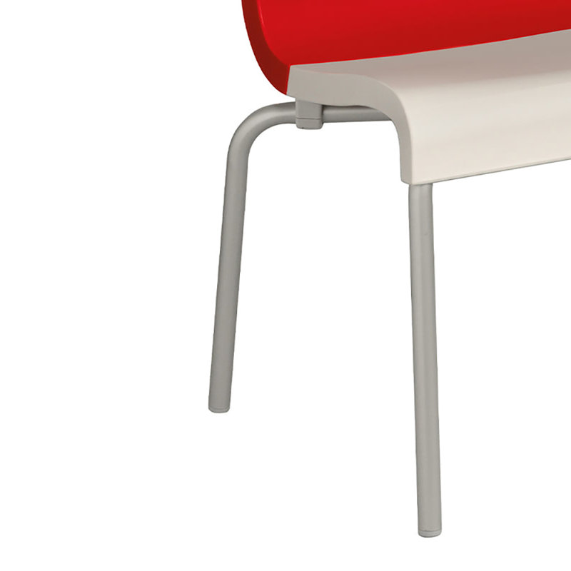 Chaise de salle à manger d'extérieur empilable, Rouge