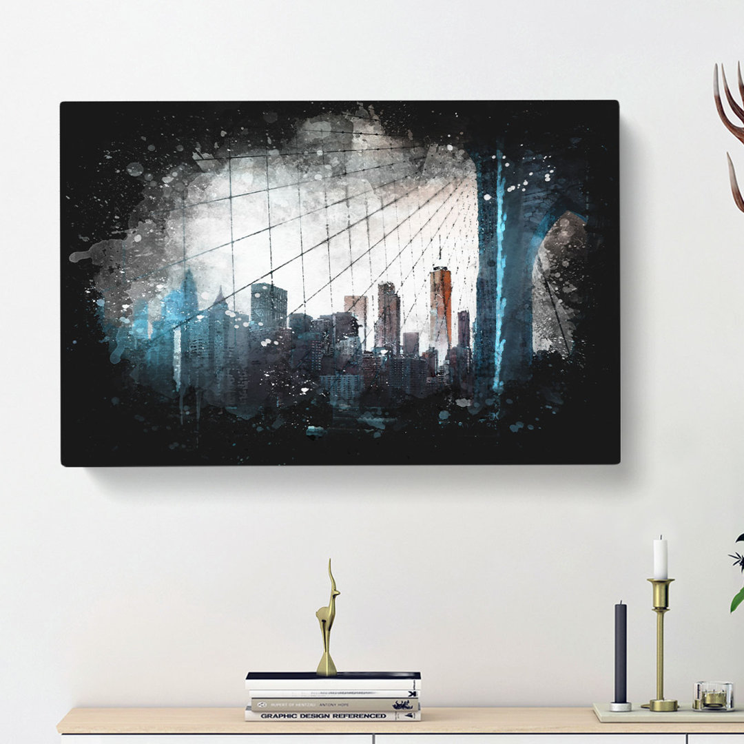 Brooklyn Bridge & New York Skyline - Wrapped Canvas