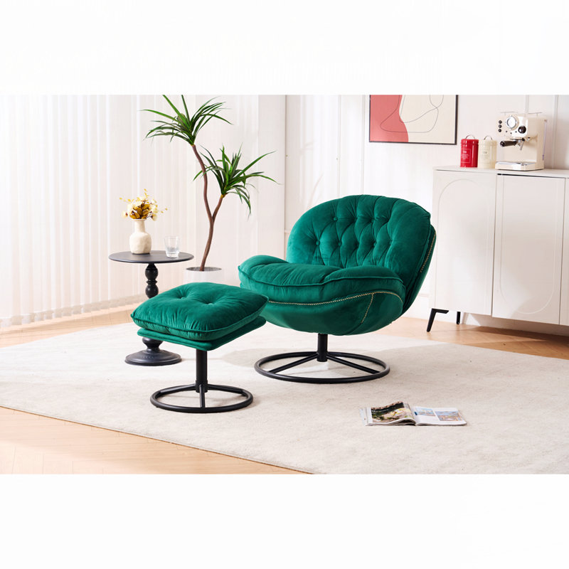 Méridienne moderne avec repose-pieds, Vert
