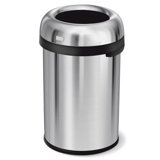 simplehuman 115 Liter Bullet Open Top Trash Can Commercial Grade Heavy Gauge, Stainless Steel