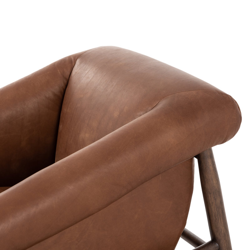Reggie Armchair, Heirloom Sienna Genuine Leather