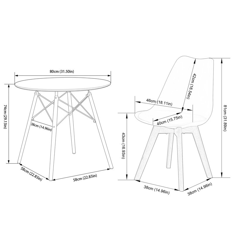 Ensemble repas pour 4 personnes Heredio, Noir