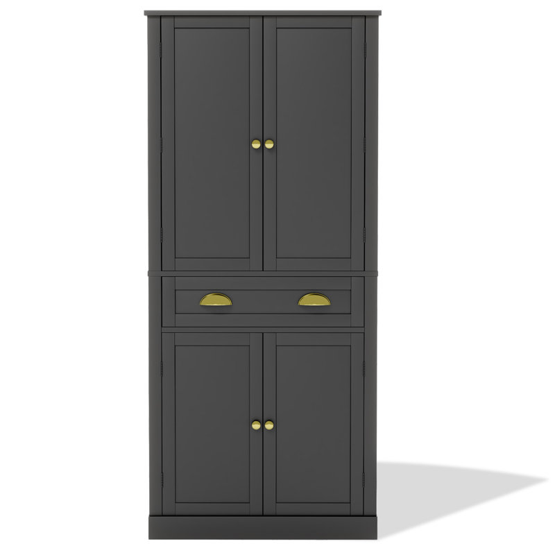 182cm Kitchen Pantry, Black