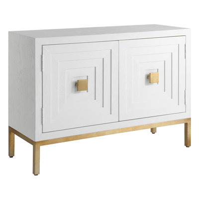Tatsu White 2 Door Cabinet by Everly Quinn