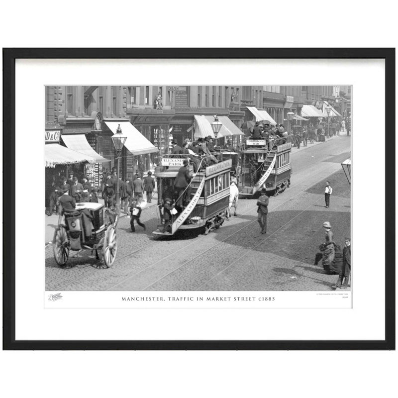 Manchester, Traffic In Market Street C1885 by Francis Frith - Single Picture Frame Print, 60cm H x 80cm W x 2.3cm D