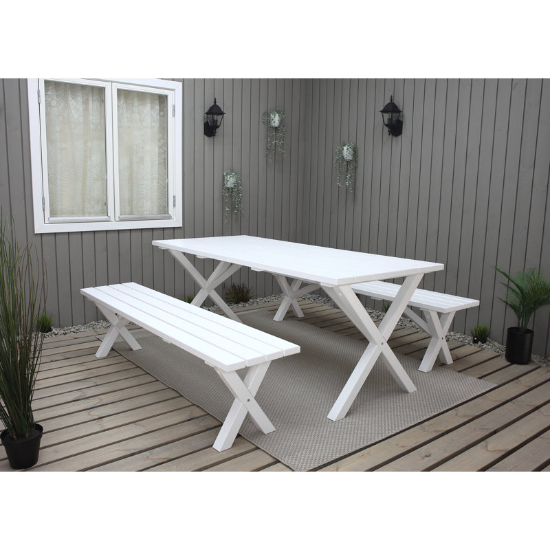 Edgerton 6 Seater Dining Set, White