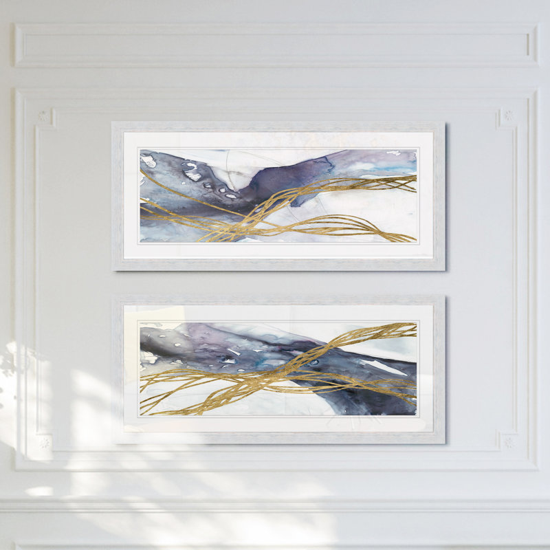 " Agate Wave " by Michael J. Sanders 2 - Pieces, White Framed