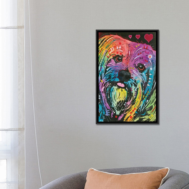 « yorkie », impression sur toile, H 12 po x l 8 po x P 0,75 po, Toile tendue, Pas de tapis