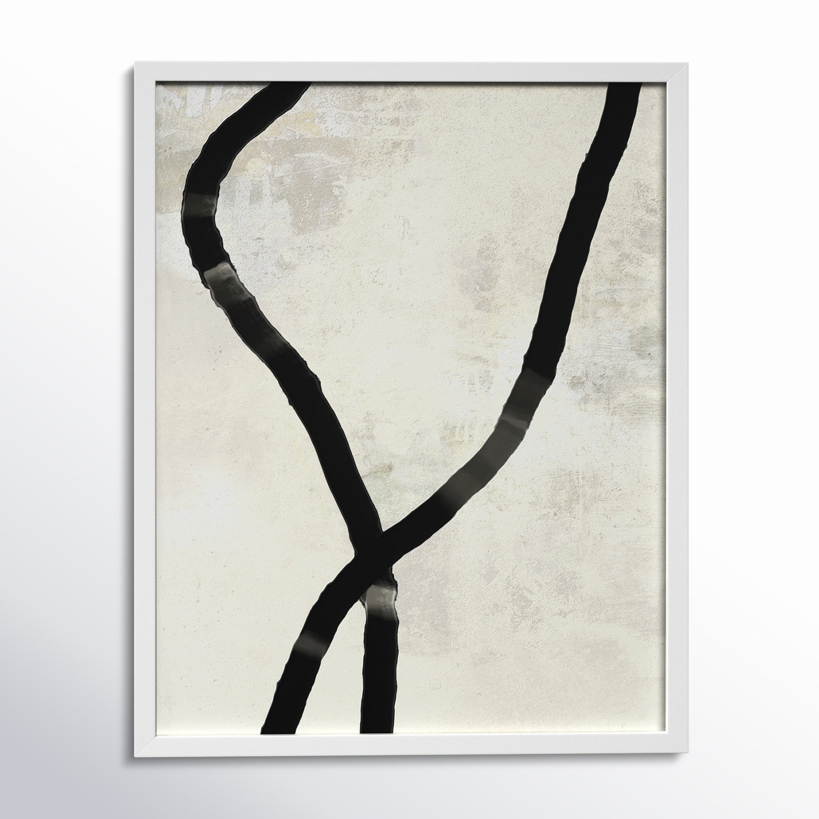Black Rope 5 by Jacques Pilon, White, 30" H x 24" W x 1.25" D