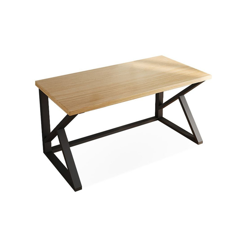 Bureau rectangulaire en bois massif Burlywood, 29.53" H x 70.87" W x 31.5" D