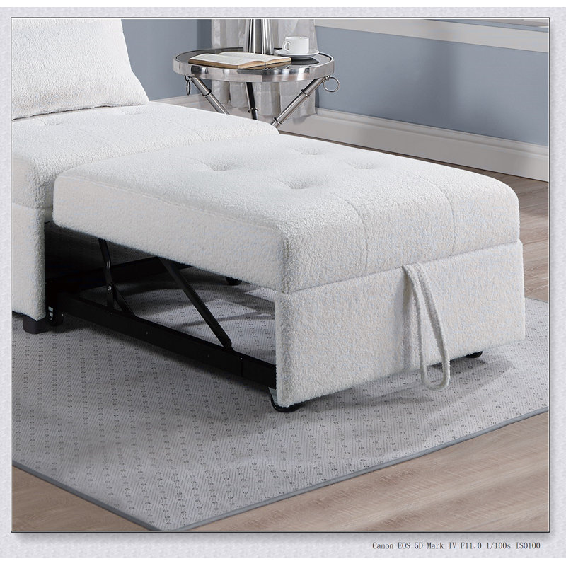 Canapé-lit contemporain en tissu Sherpa