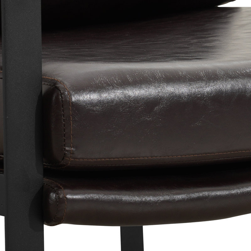 Fauteuil d'appoint rembourré Mid-Century, Brun foncé