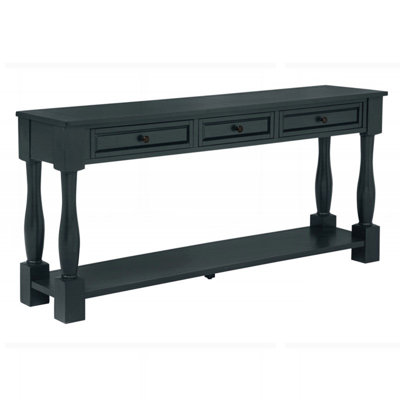 63" Long Console Table with Drawers and Shelf for Entryway