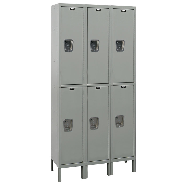 Casier de rangement silencieux 2 étages 3 large Maintenance-Free, L 36 po x P 12 po x H 78 po, Brun clair