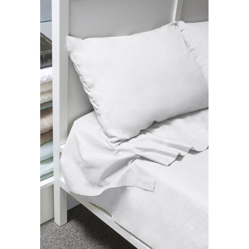 100% Cotton Standard Pillowcase - Set of 4, King Fitted Sheet and 2 Pillowcases, White
