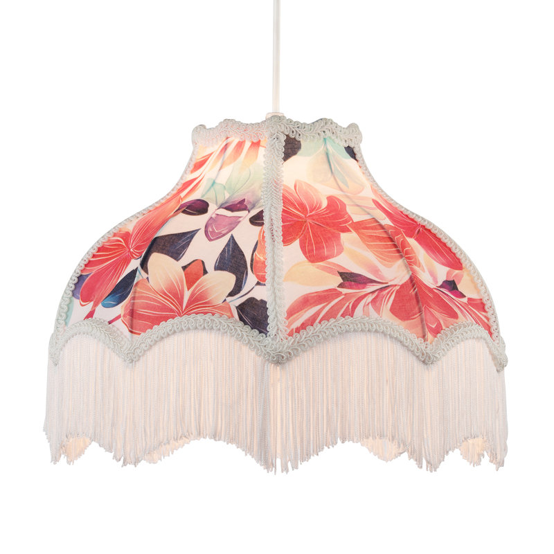 21cm H Cotton Empire Lamp Shade ( Screw On ) in Red