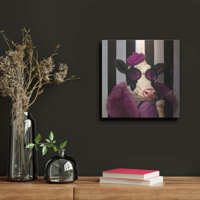  'Lady Moo Moo' by Lucia Heffernan Metal Wall Art, 12" x 12"