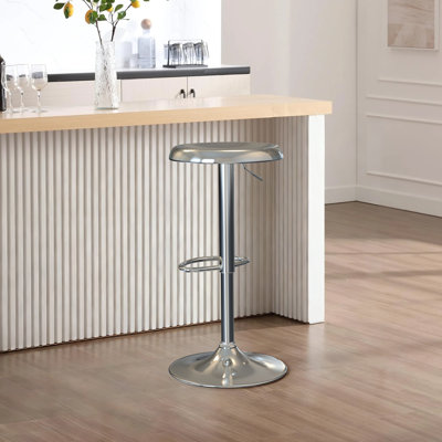 Tabourets de bar 1 pièce, tabourets de bar pivotants à hauteur réglable, tabourets de bar Airlift en métal, chaises de bar à hauteur de comptoir sans dossier pour cuisine, salle à manger, pub, café
