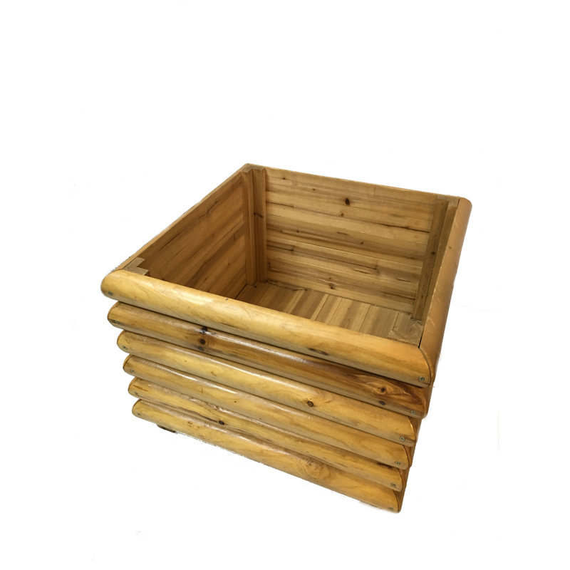 Jardinière carrée en bois rond 26 po x H 24 po Master Garden Products, H 12 po x l 16 po x p 16 po
