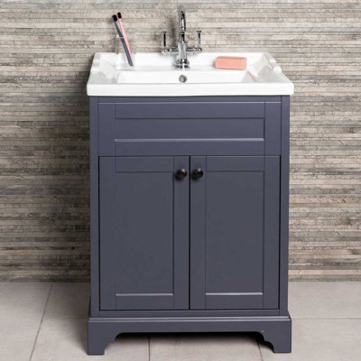 Croft 614mm Single Bathroom Vanity with Integrated Ceramic Basin