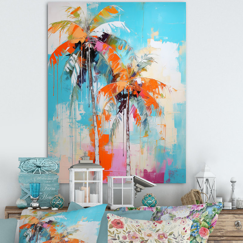 Ibarhim Palm Trees VI sur impression sur toile, H 32 po x l 16 po x P 1 po, Toile tendue