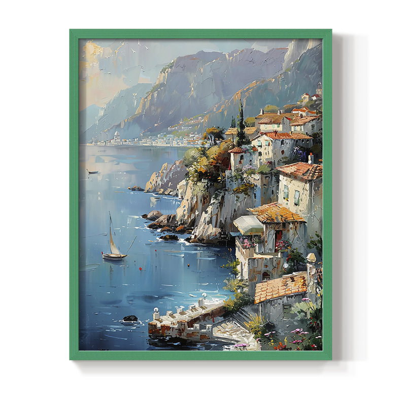 NAUTICAL Series DLXI, reproduction encadrée - bois massif, Vert, H 11 po x l 9 po