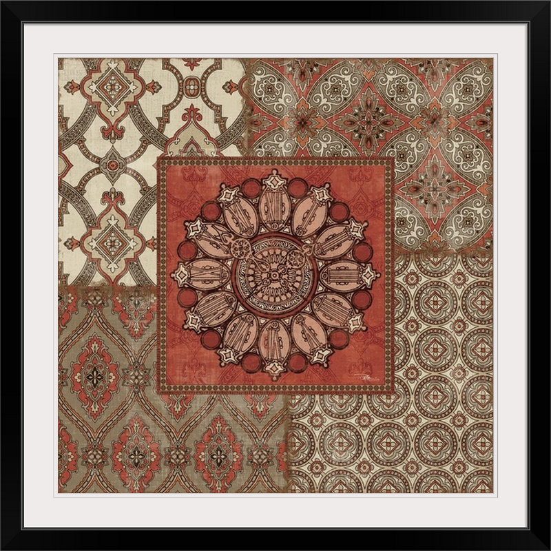 'Venetian Patchwork IV Graphic Art Print, Black Frame, 32" H x 32" W x 1" D