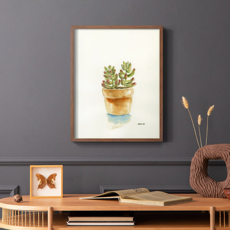 Succulent III, reproduction encadrée - bois massif, H 20 po x l 16 po, Brun
