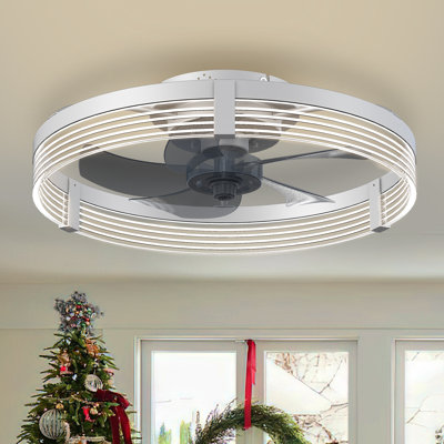 Kordae Flush Mount Dimmable Ceiling Fan with LED Lights