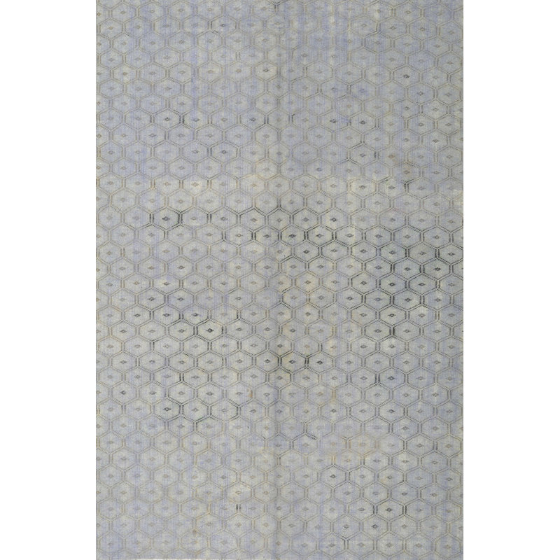Tapis géométrique en laine gris, Rectangle 8 pi x 12 pi